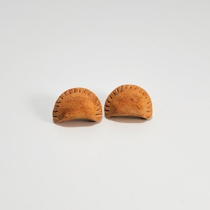 Empanada earrings food earrings, empanada studs pressed