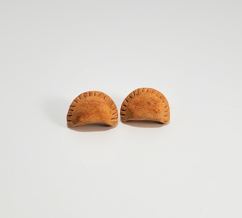 Empanada earrings food earrings, empanada studs pressed