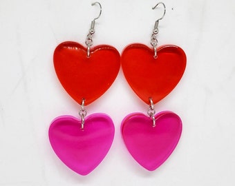 dangle heart earrings