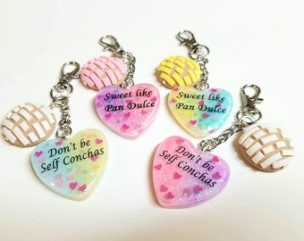 kawaii don't be self conchas keychain (sweet like pan dulce, concha, concha keychain, pan dulce keychain)