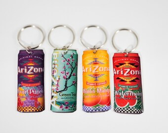 Arizona iced tea keychain (arizona keychain, green tea keychain, mucho mango keychain, watermelon, fruit punch, arizona tea keychain)