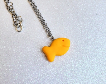 Goldfish cracker necklace (goldfish cracker charm necklace)