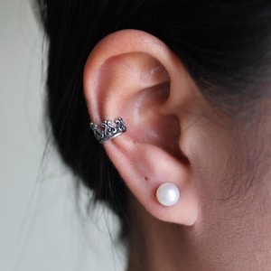 Crown Ear Cuff, Stainless Steel 316L, Hypoallergenic, Stainless Steel Ear Cuff