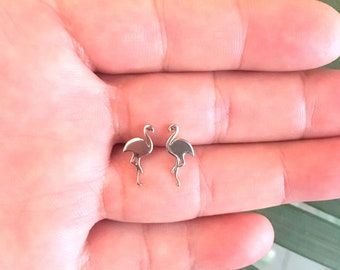 Stainless Steel Flamingo Earrings Stud, Flamingo Stainless Steel Earrings, Animal Bird Earrings, Stainless Steel Earrings, Kids Earrings