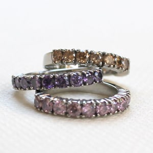 Centura Band Ring, Prong Set Cubic Zirconia, Stackable Ring