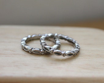 Marquise Design Band Ring, Stainless Steel Stackable Ring, Wear it individual or stack with other ring designs!