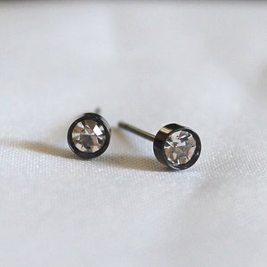 Black Stainless Steel Earrings Stud, Black PVD Studs, Stainless Steel Earrings, Black Coated Stainless Steel Earrings