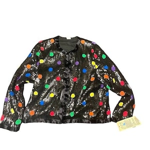 Blazer lentejuelas multicolor lunares M
