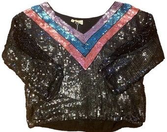 Jeffrey Lawrence sequin top M/L