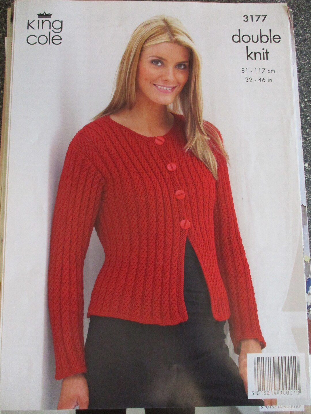 King Cole Knitting Pattern Ladies Box Cardy King Cole 3177 Etsy