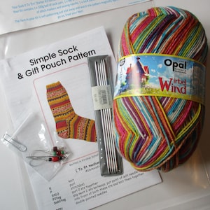 Sock Knitting Kit, Knitters Gift, Opal  sock yarn, Opal Yarn, Self patterning yarn, Sock Yarn, Wool sock yarn, Sock kit