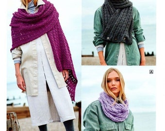 UKHA Knitting Pattern, Knitted scarf pattern, Knitted cowl pattern, UKHKA 226,  Chunky Knitting,  Chunky scarf pattern, Fashion Knits