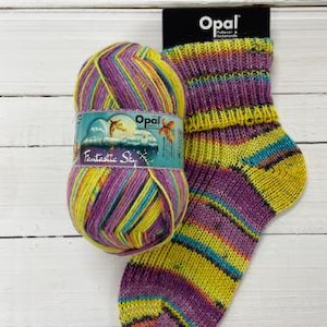 Opal Fantastic Sky Sock Yarn, Self-Patterning 6 Ply Wool Blend