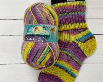 Opal Fantastic Sky Sock Yarn, Self-Patterning 6 Ply Wool Blend