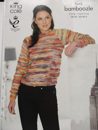 King Cole Modello 4834 - Cartamodello Maglione Donna A Righe In Cotone Bamboo DK - Taglie Busto 81-107 Cm