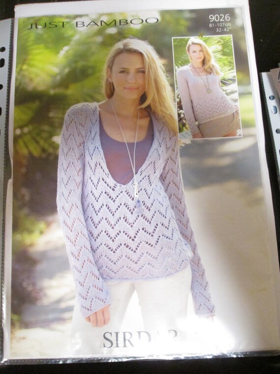 Sirdar Bamboo Pattern, Sirdar Just Bamboo, Bamboo Knitting Pattern, Sirdar 9026, Just Bamboo Knitting, Ladies summer knit, Summer jumper Sirdar Bamboo Pattern, Sirdar Just Bamboo, Bamboo Knitting Pattern, Sirdar 9026, Just Bamboo Knitting, Ladies summer knit, Summer jumper