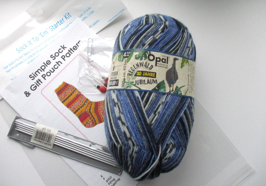 Opal Sock Knitting Kit: Self-patterning Wool Yarn, Needles & Pattern - Etsy