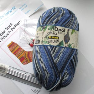 Opal Sock Knitting Kit: Self-Patterning Wool Yarn, Needles & Pattern