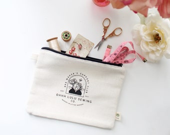 Sewing Supply Pouch Bag | Bra Makers Support Club Hemp Cotton Carry All