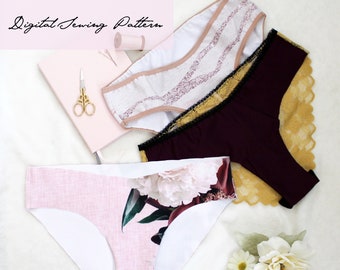 Bra and Panties Sewing Pattern Set for Ohh Lulu Bambi Bralette and Jane  Panties for Woven Fabrics Instant Download 