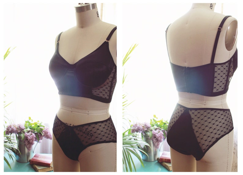 Cindy Vintage Style Longline Bra Pattern with Underwire and Soft Cups Size 30A-DD to 38A-DD PDF Sewing Pattern image 3