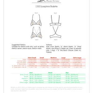 Modern Lingerie Bralette Sewing Pattern Ohhh Lulu 1503 Josephine Racerback Bra Instant Download PDF Sewing Pattern image 4