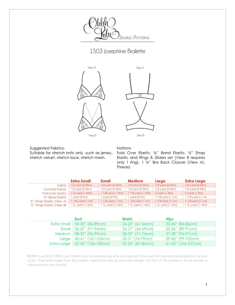 Modern Lingerie Bralette Sewing Pattern Ohhh Lulu 1503 Josephine Racerback Bra Instant Download PDF Sewing Pattern image 4