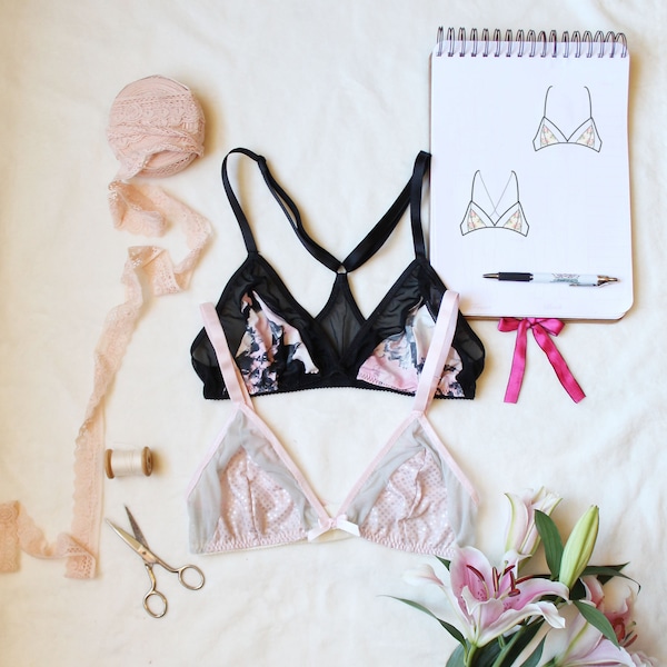 Moderne Dessous Bralette Schnittmuster Ohhh Lulu 1503 Josephine Racerback BH Sofort-Download PDF Schnittmuster