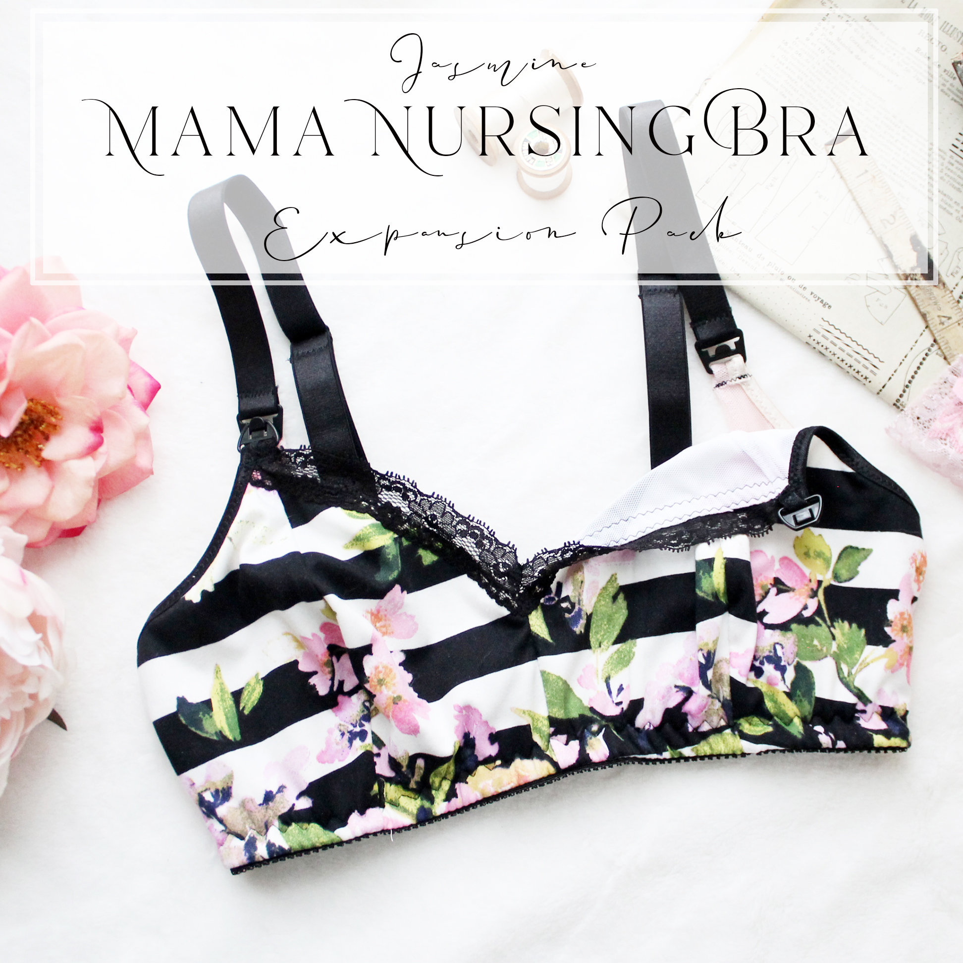 Floral Maternity Bra and Bottom Set, Pregnancy Photos, Maternity