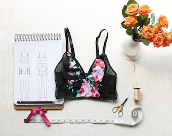 Bralette Sewing Pattern Bundle Ohhh Lulu Jasmine & Lili Bra PDF Instant  Download Vintage Style Bralette Pattern for Woven Fabric 