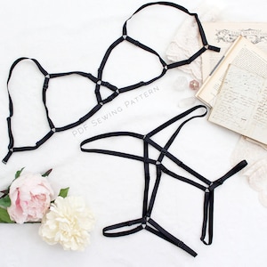 PDF Tutorial Tundra Cage Lingerie Set Ouvert Bralette, Panties and Body Instant Download