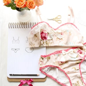 Bra and Panties Sewing Pattern Set for Ohh Lulu Bambi Bralette and Jane Panties for Woven Fabrics Instant Download image 2