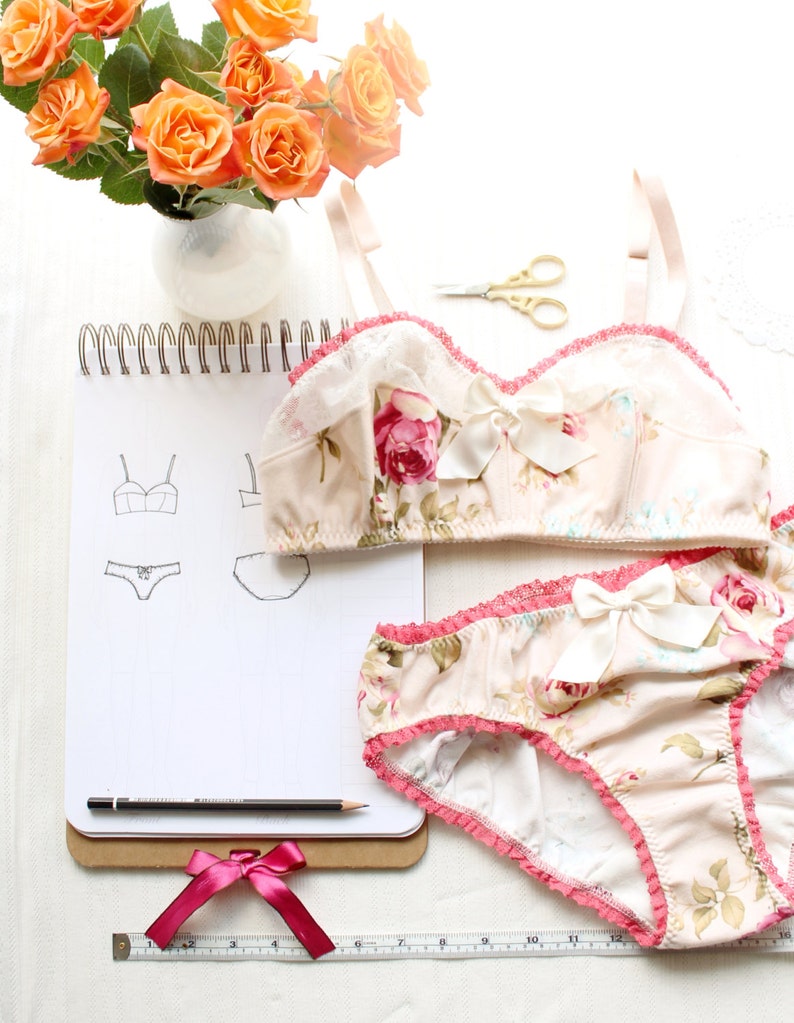 Bra and Panties Sewing Pattern Set for Ohh Lulu Bambi Bralette and Jane Panties for Woven Fabrics Instant Download image 2