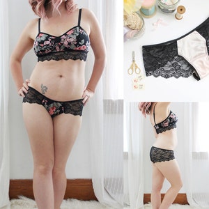 Lingerie Sewing Pattern Lace Back Hipster Panties Claudia image 3