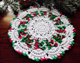 Christmas Doily, Large Doily Coaster, Handmade Crochet Drink Coasters, Plant Coasters, Table Protectors, Table Decor