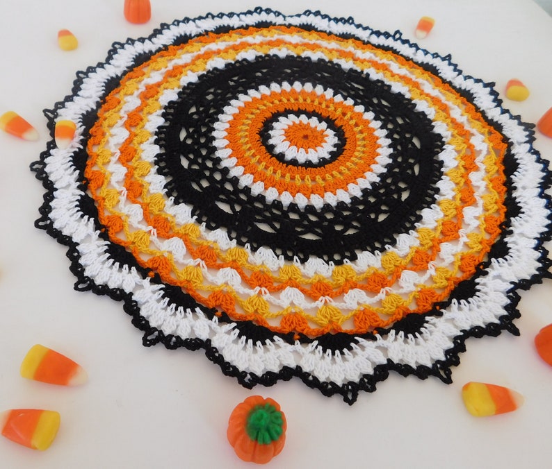 Halloween Doily Halloween Decoration Crochet Doily Table Etsy