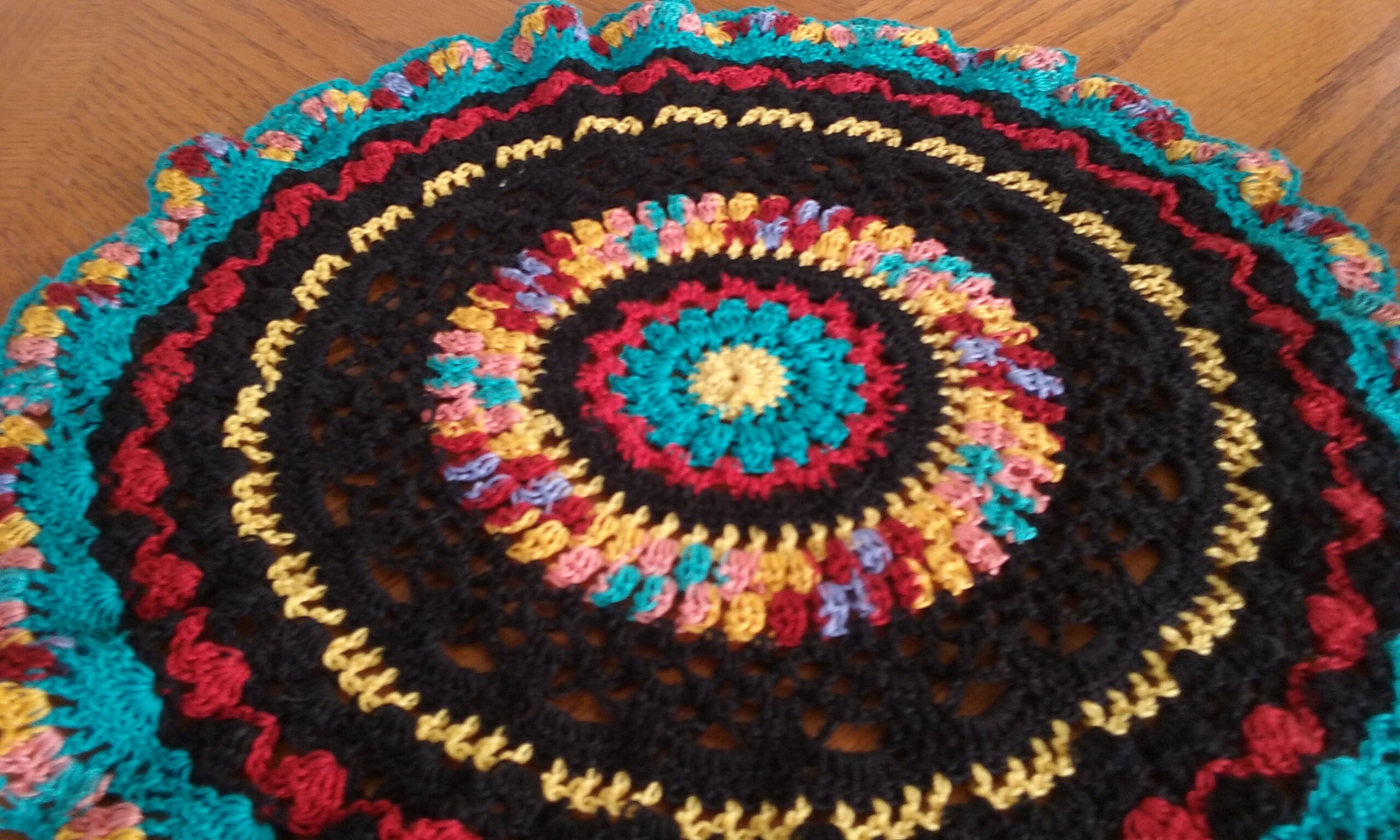 Colorful Mandala Crochet Doily Mexican Fiesta Party Etsy