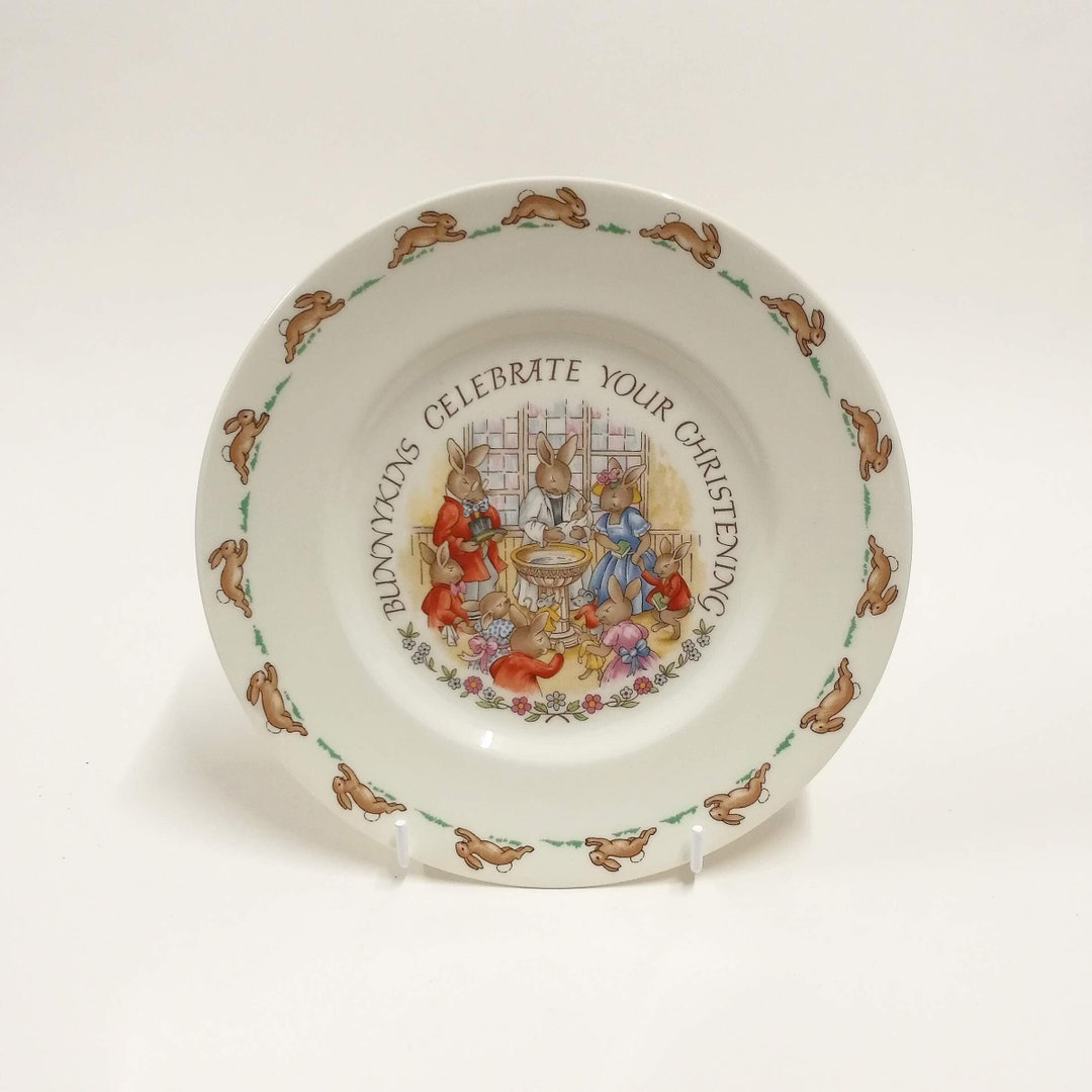 Christening Baptism Royal Doulton Bunnykins Plate Made 1980s Etsy