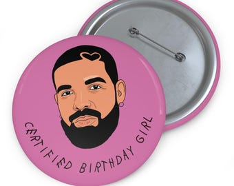 Pink Drake-certifierad födelsedagsflicka-pin