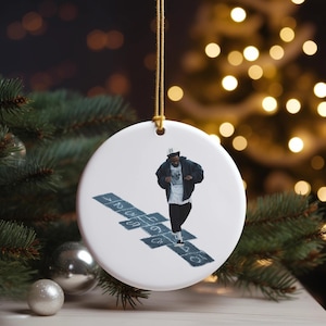 Kendrick Lamar Hopscotch They Not Like Us Ceramic Ornament, Music Fan Gift, Christmas Tree Ornament, Holiday Decor, Hip-hop