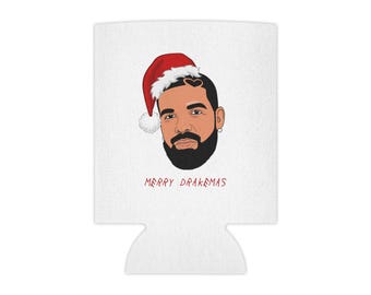 ドレイク メリー ドレイクマス 缶クーラー | クリスマス サンタハット ドリンクホルダー、ドレイクファンへのヒップホップ ホリデーギフト