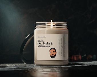 ドレイクの香り付きソイワックスキャンドル - ドレイクとデスペレーションの香り - 9オンス（クリームとイメージ）