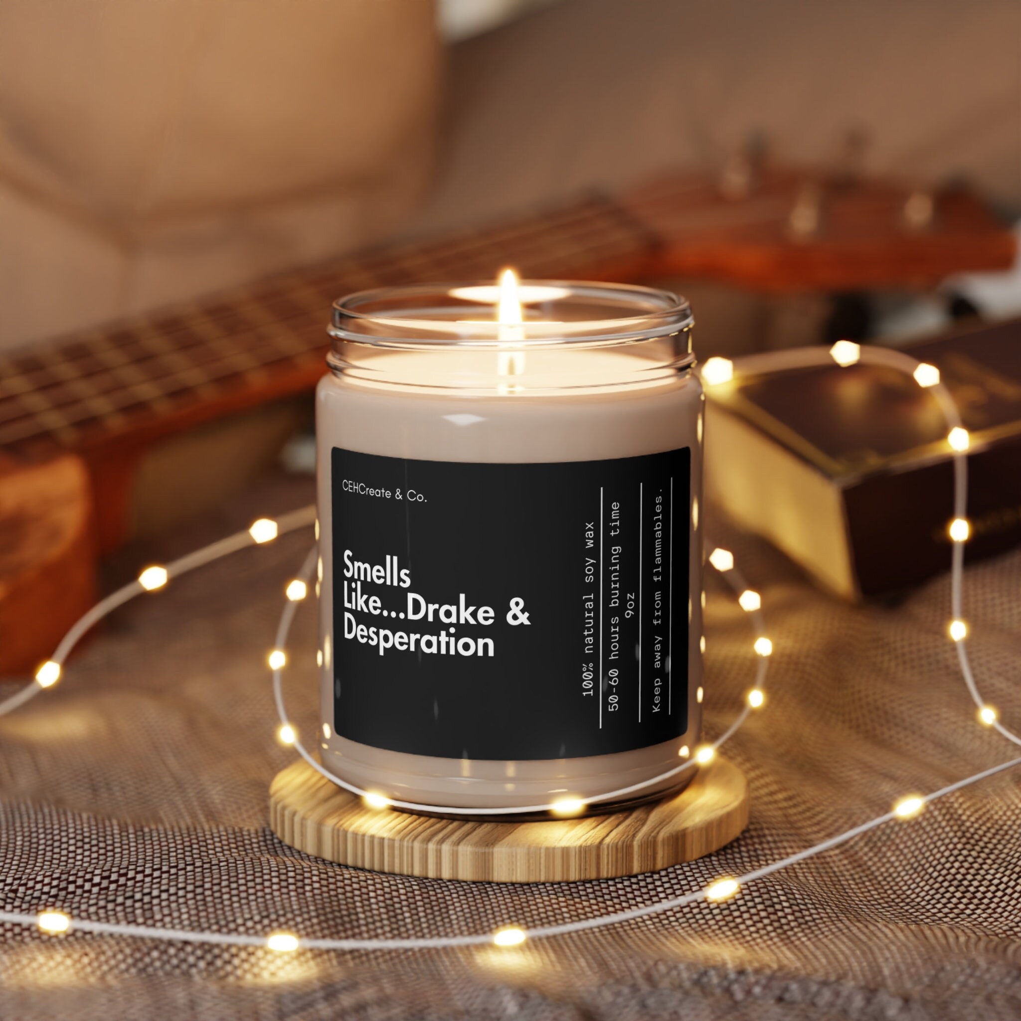 Drake Scented Soy Wax Candle - Smells Like Drake & Desperation - 9oz (Dark)