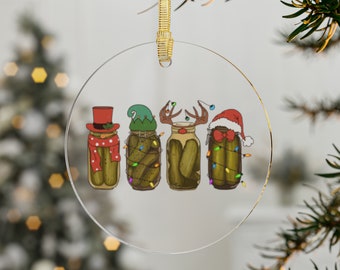 ピクルス瓶のアクリル製クリスマスオーナメント | 気まぐれなホリデーデコレーション