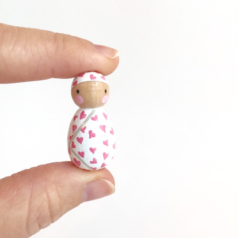 CUSTOM baby peg doll // pregnancy announcement // 1 1/4 Etsy