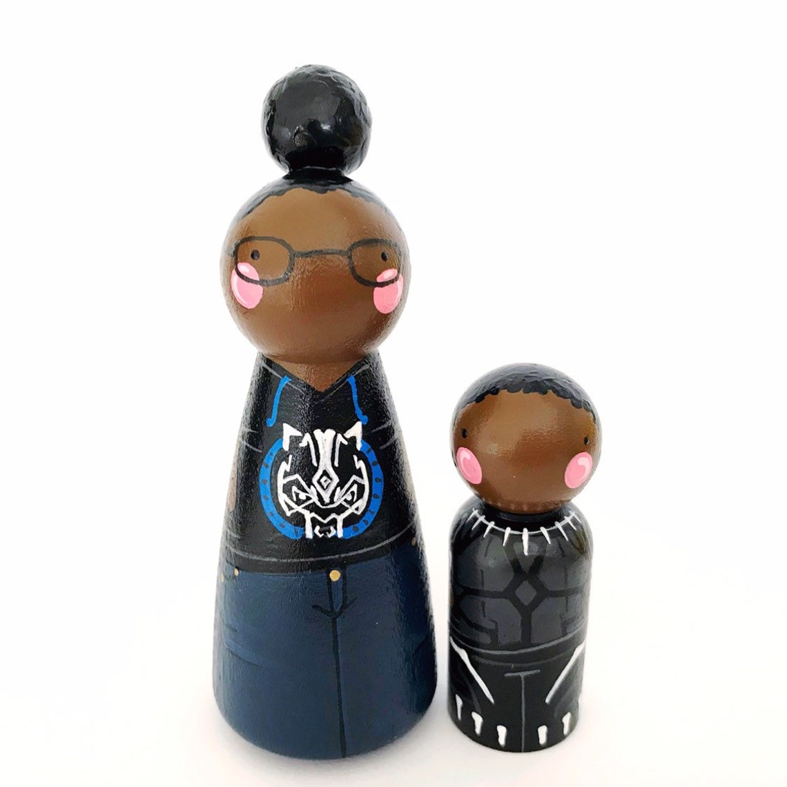 Custom peg doll parent & child peg set // mother and daughter Etsy