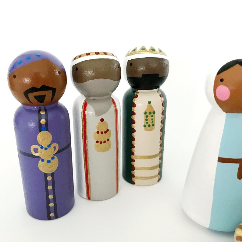 3 1/2 Nativity Set large Size // Brown/black Skin Etsy