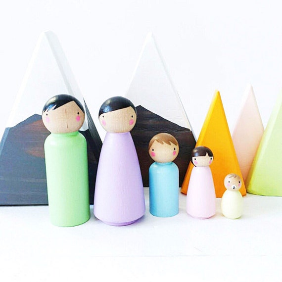 wooden peg dolls straight shape made in germany waldorf free p+p