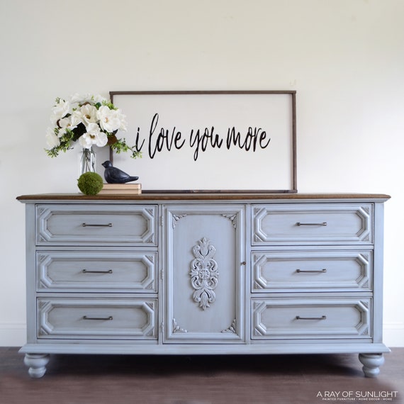 Sold Out Blue Painted Dresser Tv Stand Vintage Furniture Etsy