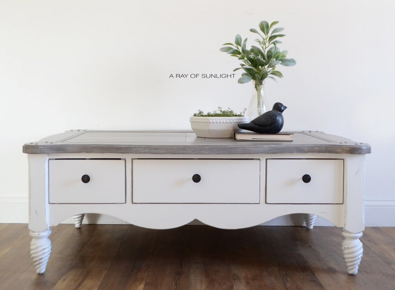 Sold Out Farmhouse Coffee Table Weathered Wood Painted Etsy